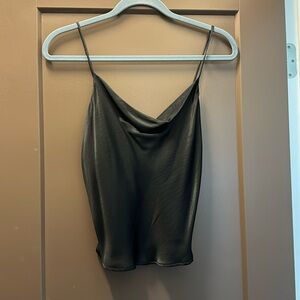 Zara satin black tank